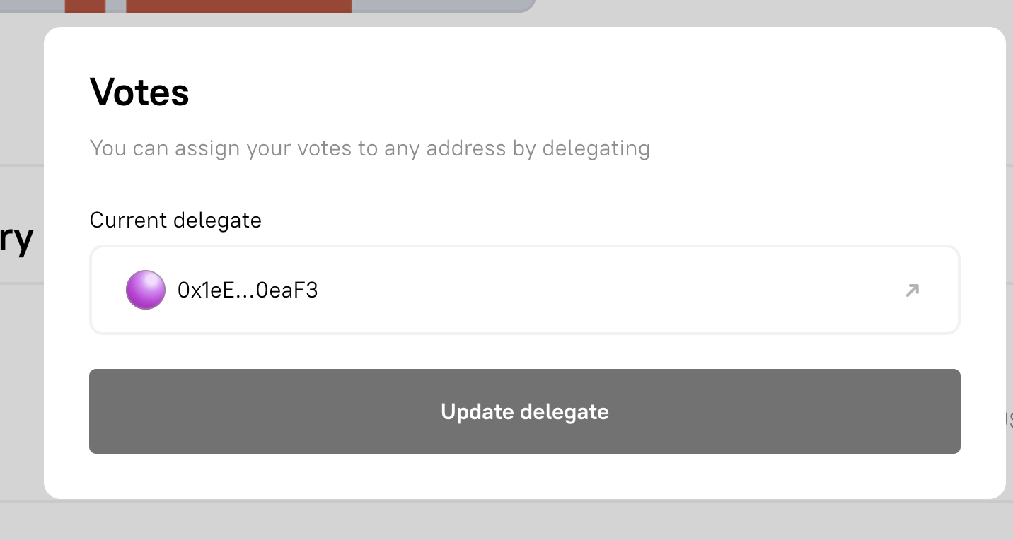 Shows current delegate information
